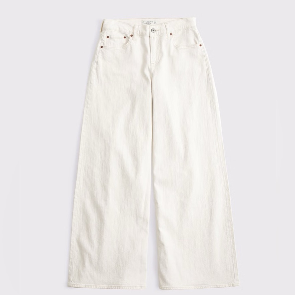 NWT Abercrombie Linen-Blend Ultra Wide Leg Jean